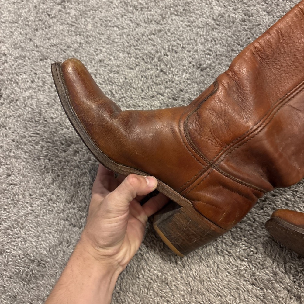 Vintage 70s FRYE Black Label Campus Boots 8760 Made in USA Leather Women's 6.5 B - Picture 7 of 16
